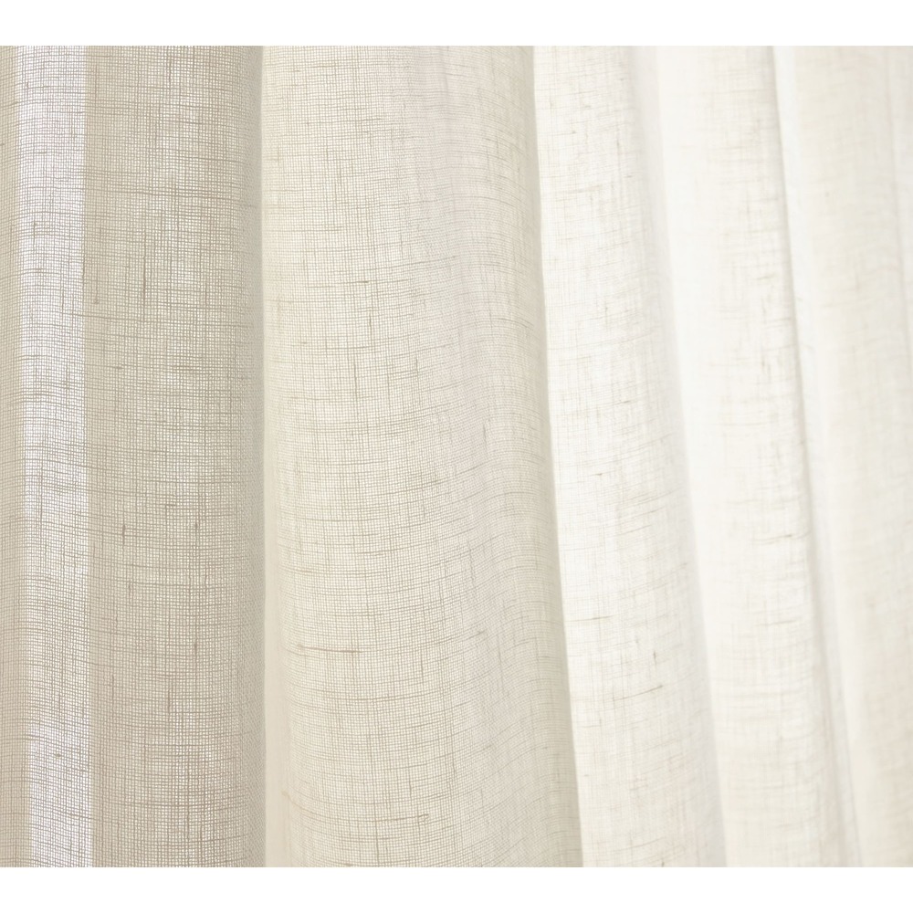 Pottery Barn Custom Emery Linen Sheer Curtain IVORY 30x60 NWOT 3 in 1 Pole Top